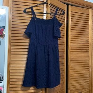By & By Navy Blue Lacy dress jrs S